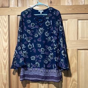 Purple floral tunic